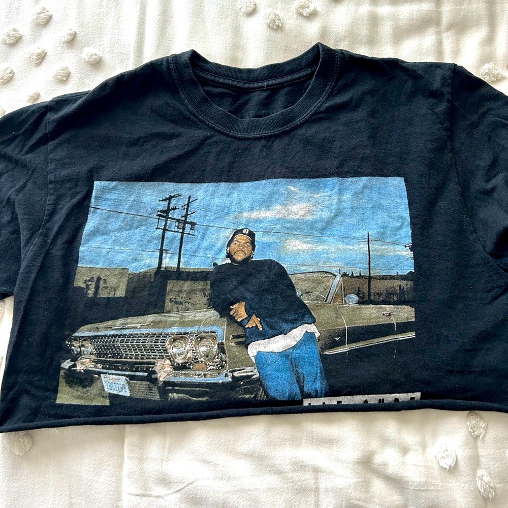Vintage black Ice Cube graphic tee cropped top size M